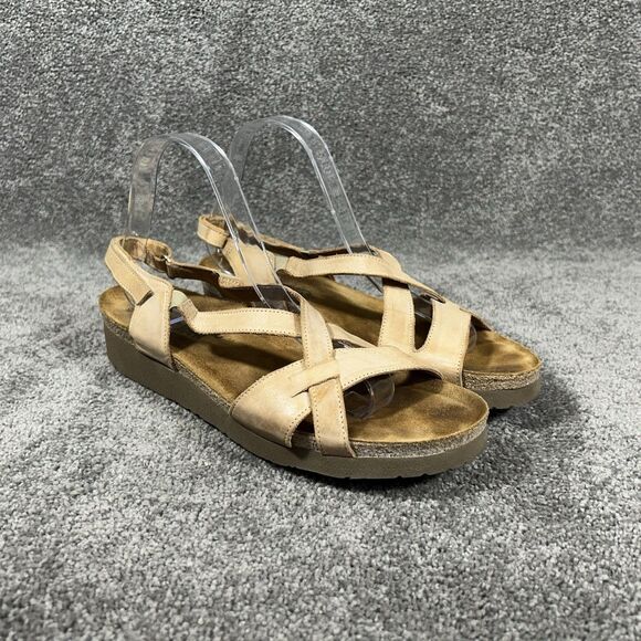 Naot Bernice Women’s Size 11 Brown Leather Slingback Strappy Sandals Used - Picture 1 of 10